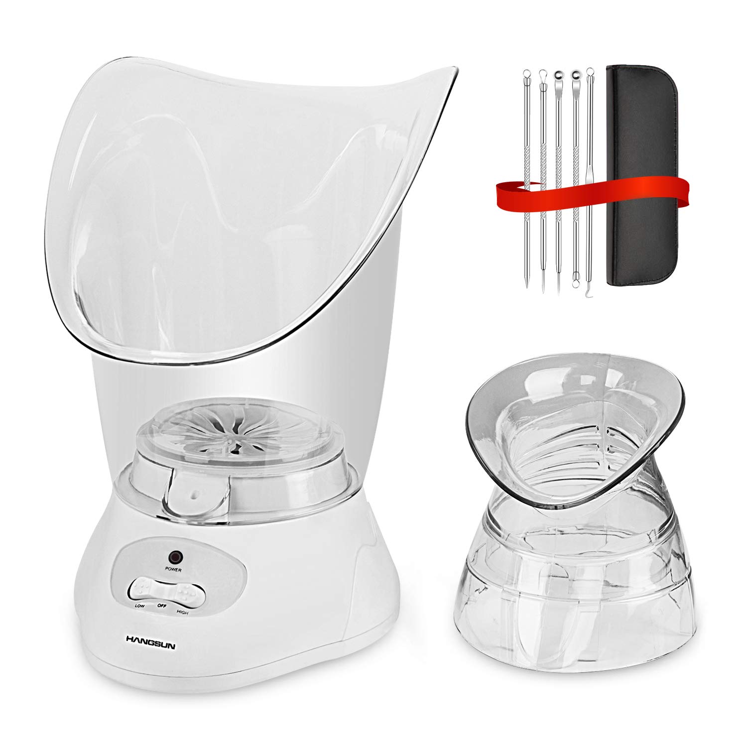 Hangsun Facial Steamer FS60 3-in-1 Nano Ionic Spa for Face Deep Cleaning, Mouth Nose Attachment for Treatment of Colds and Congestion, Compatible with Aroma Oils, Adjustable Steam Output