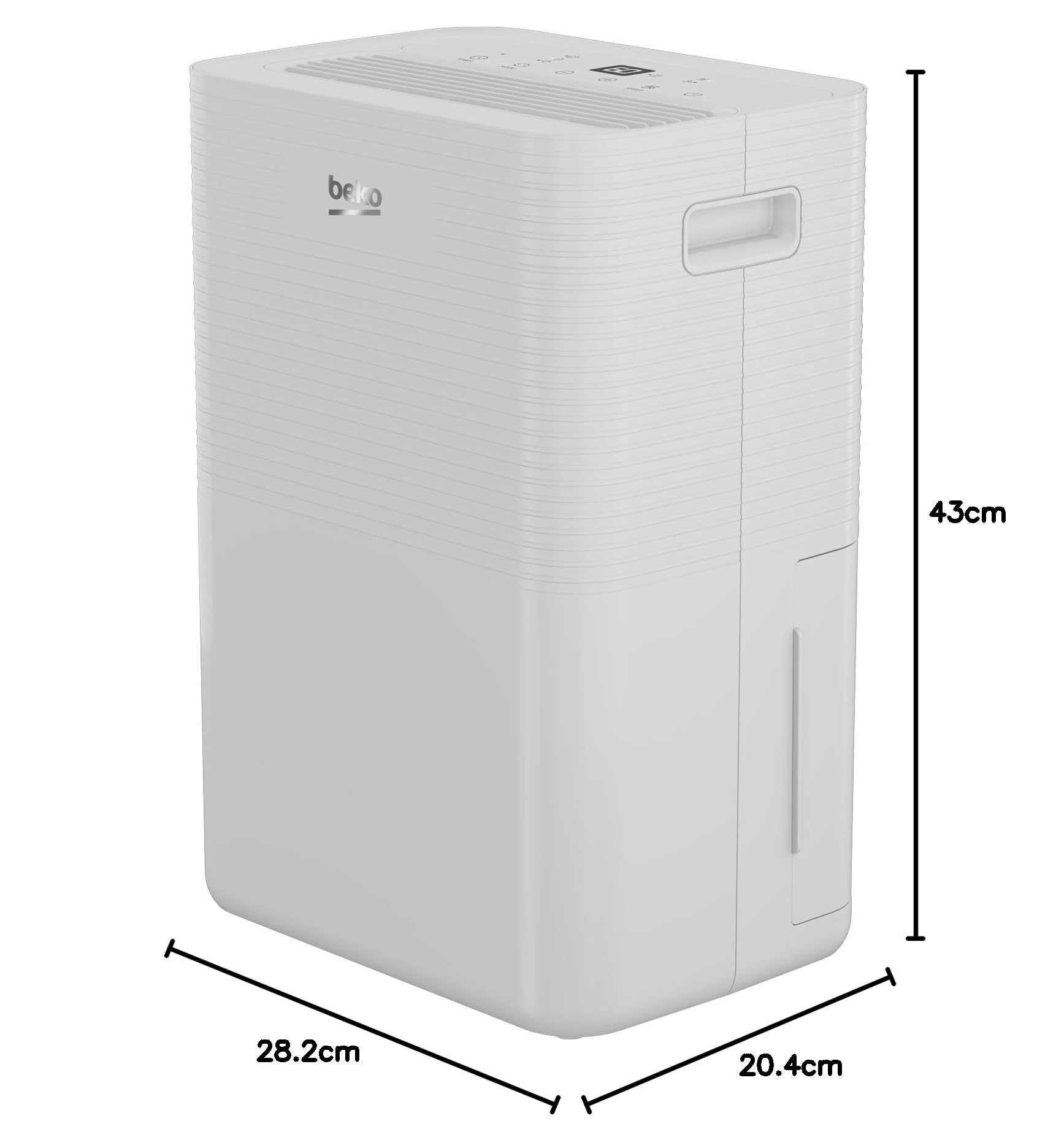 BDP016 DEUMIDIF. 16LT R290 TIMER 12H. | Gaz R290, regulator czasowy 24 h, dotykowy panel sterowania, zbiornik na wodę 2,2 l, kółka obrotowe, funkcja suszenia