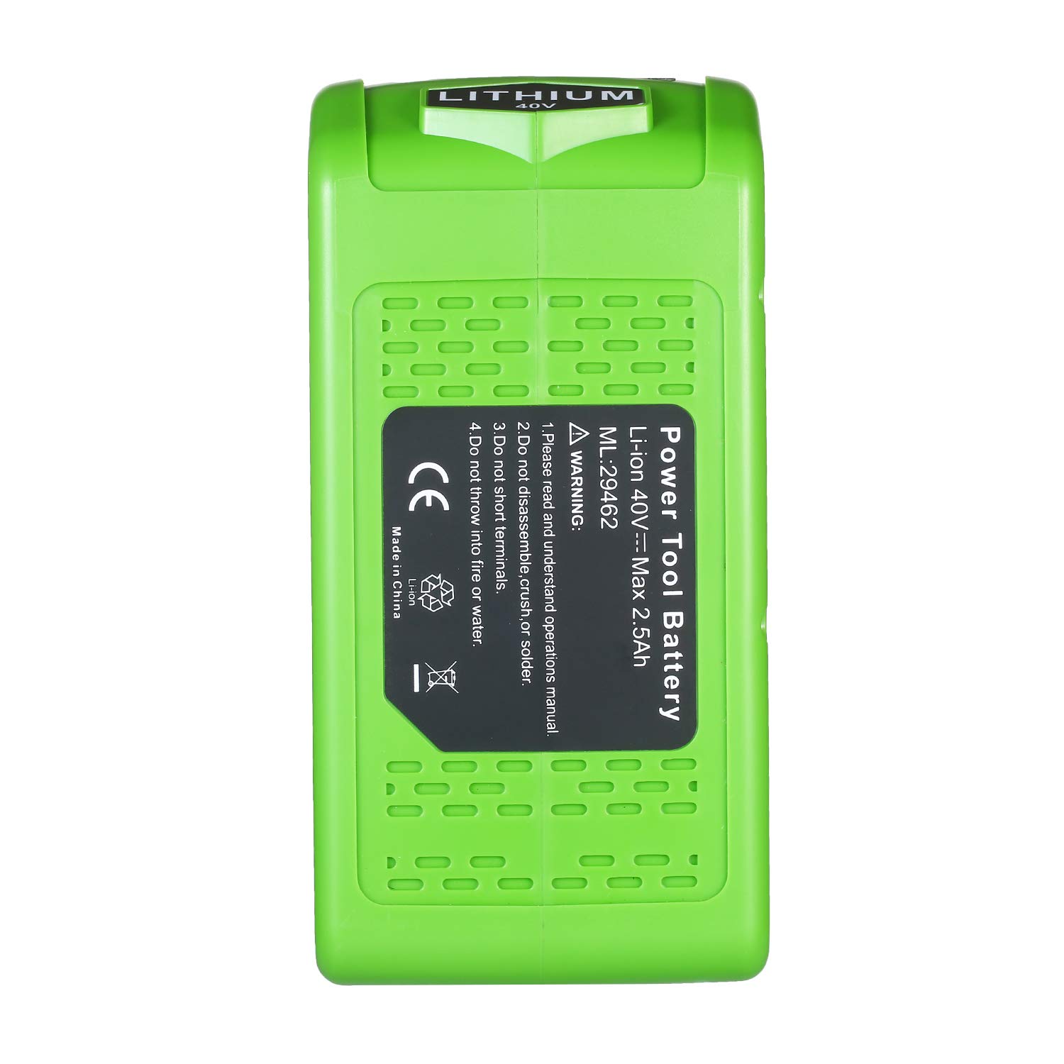 Batería Recargable de Iones de Litio de 40 V, 2500 mAh, Compatible con GreenWorks GMAX, reemplaza a 29472 29462, Compatible con los Modelos 20302 20672 24252 20202 22262 20322