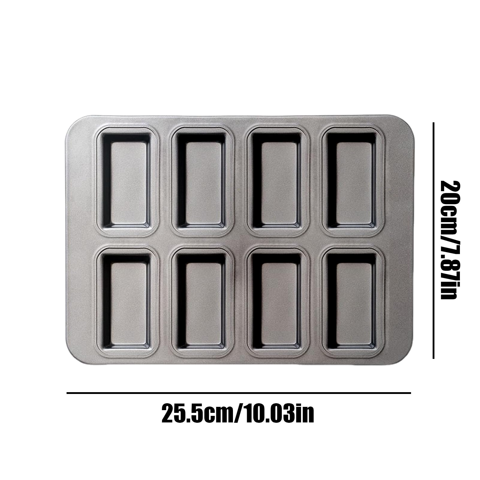 Mini moules de cuisson rectangulaires non couchés à 8 cavités pour cheesecakes, brownies, muffins, cupcakes, gâteaux au café