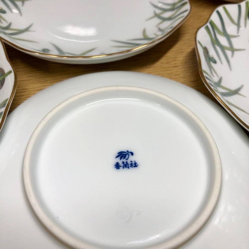 Amazon.co.jp: 香蘭社 鴨 カモ 銘々皿 5客 レア 金彩 鳥