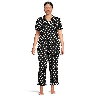 Kate Spade New York Brushed Jersey Short Sleeve Cropped PJ Set Women