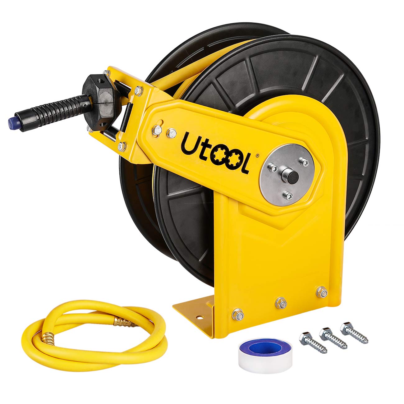 Buy UTOOL Retractable Air Hose Reel with 3/8 in. x 50 Ft Hybrid Air