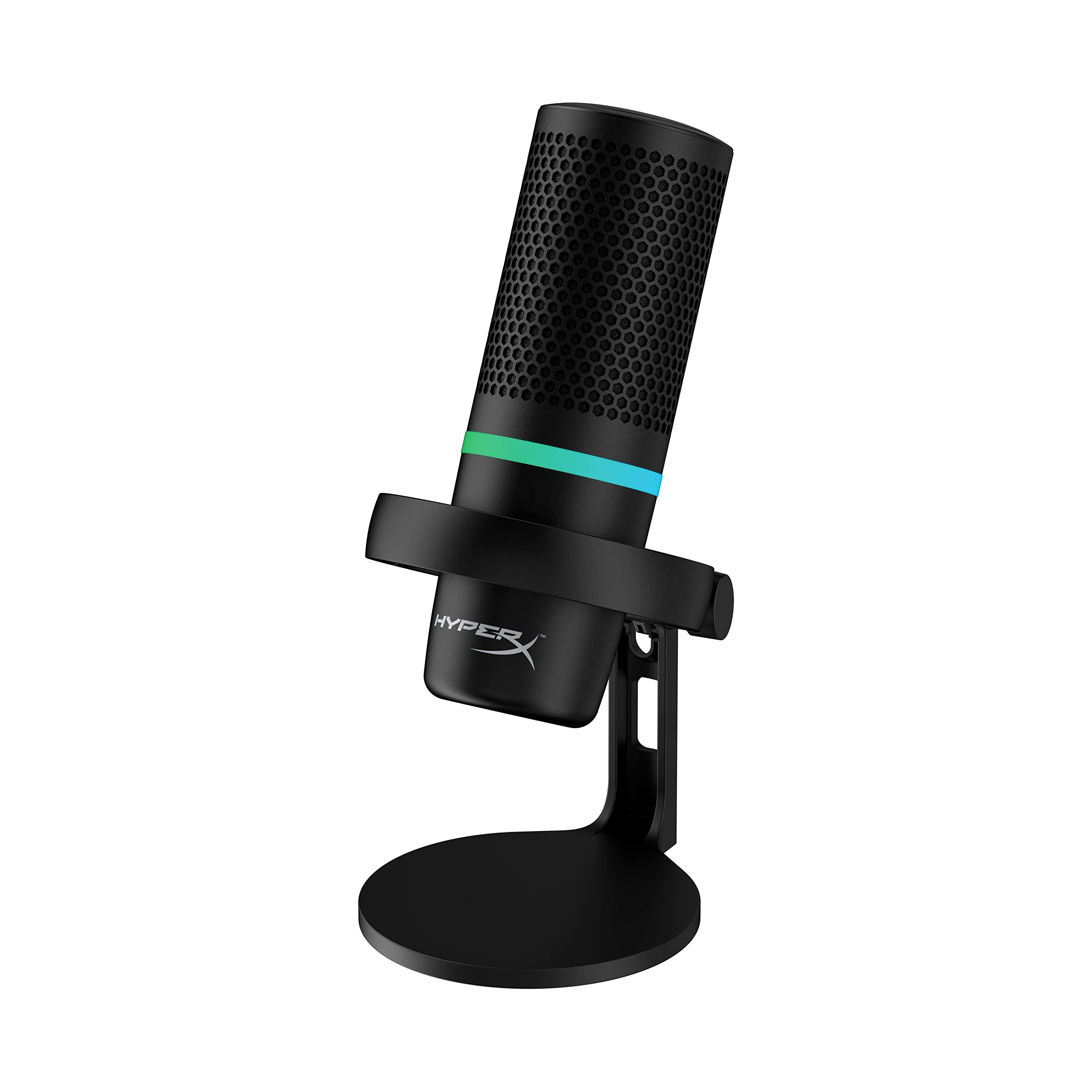 HyperX DuoCast - USB-Kondensatormikrofon - RGB-Beleuchtung, Integrierter Pop-Filter, Flache Mikrofonspinne, Verstärkungssteuerung, PC/PS5/PS4/Mac-kompatibel, Schwarz