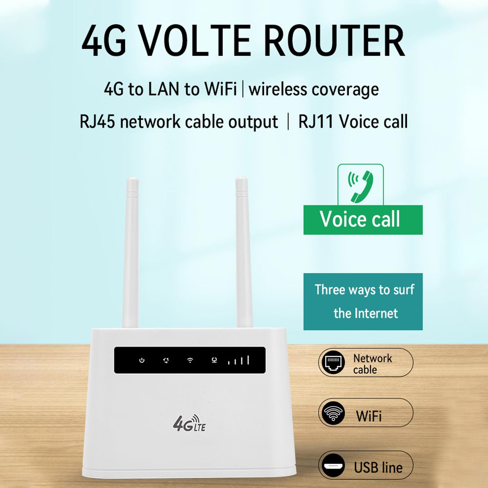 Router WiFi Mobile, Router WiFi Wireless Ad Alta velocità 4G LTE da 300 Mbps Firewall Integrato Stabile con Slot per Scheda SIM per Ufficio (Spina europea)