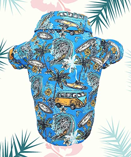 3 Pack Hawaiian T Shirts For Dog Button Up Summer T-Shirts Breathable Hawaii Clothes Small Puppy Cool Tee Shirt Beach Coconut Floral Printed Camp Polo Vacation Clothes #TOP4