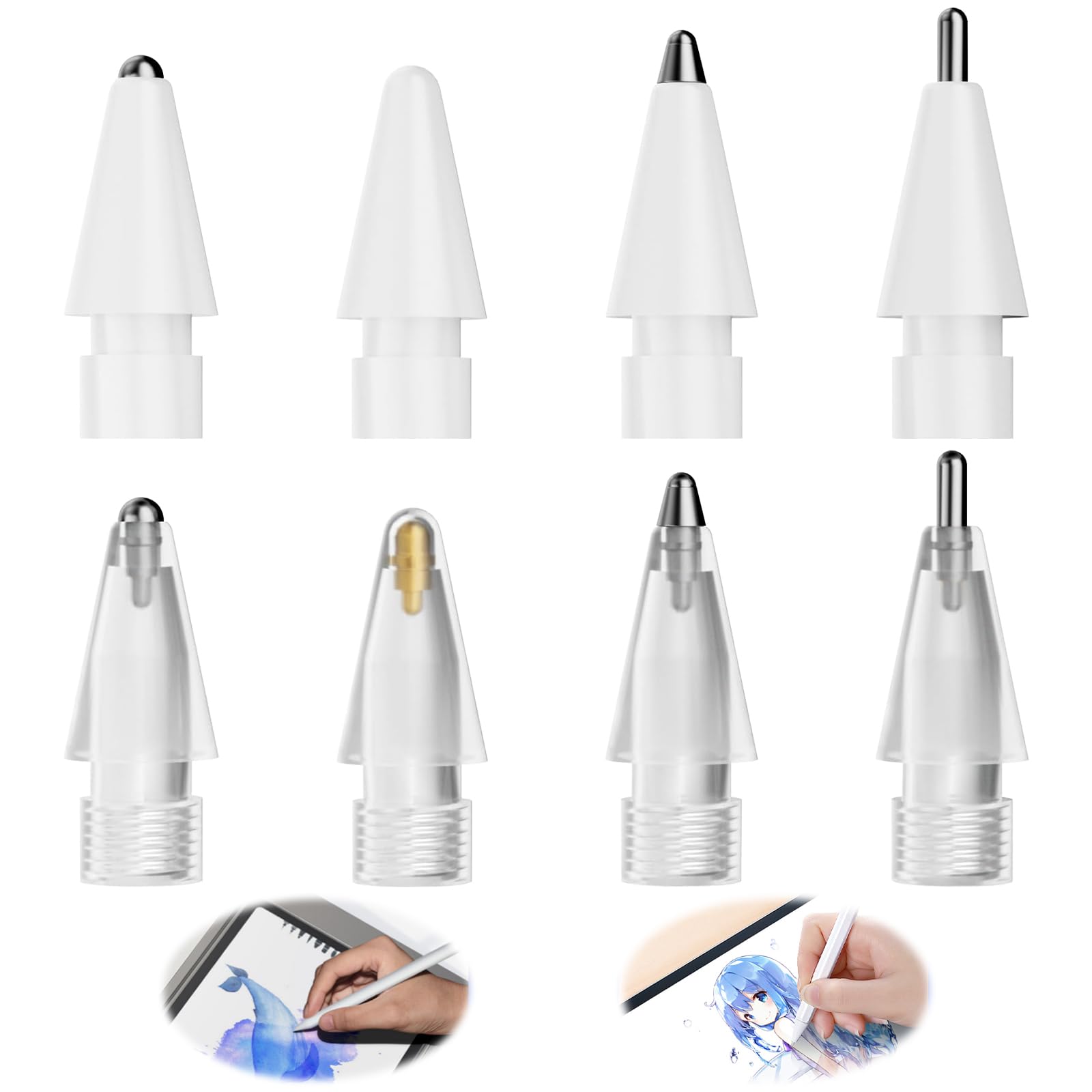 8 Stück Spitze für Apple Pencil, Zubehör für 2. Generation, Stift
