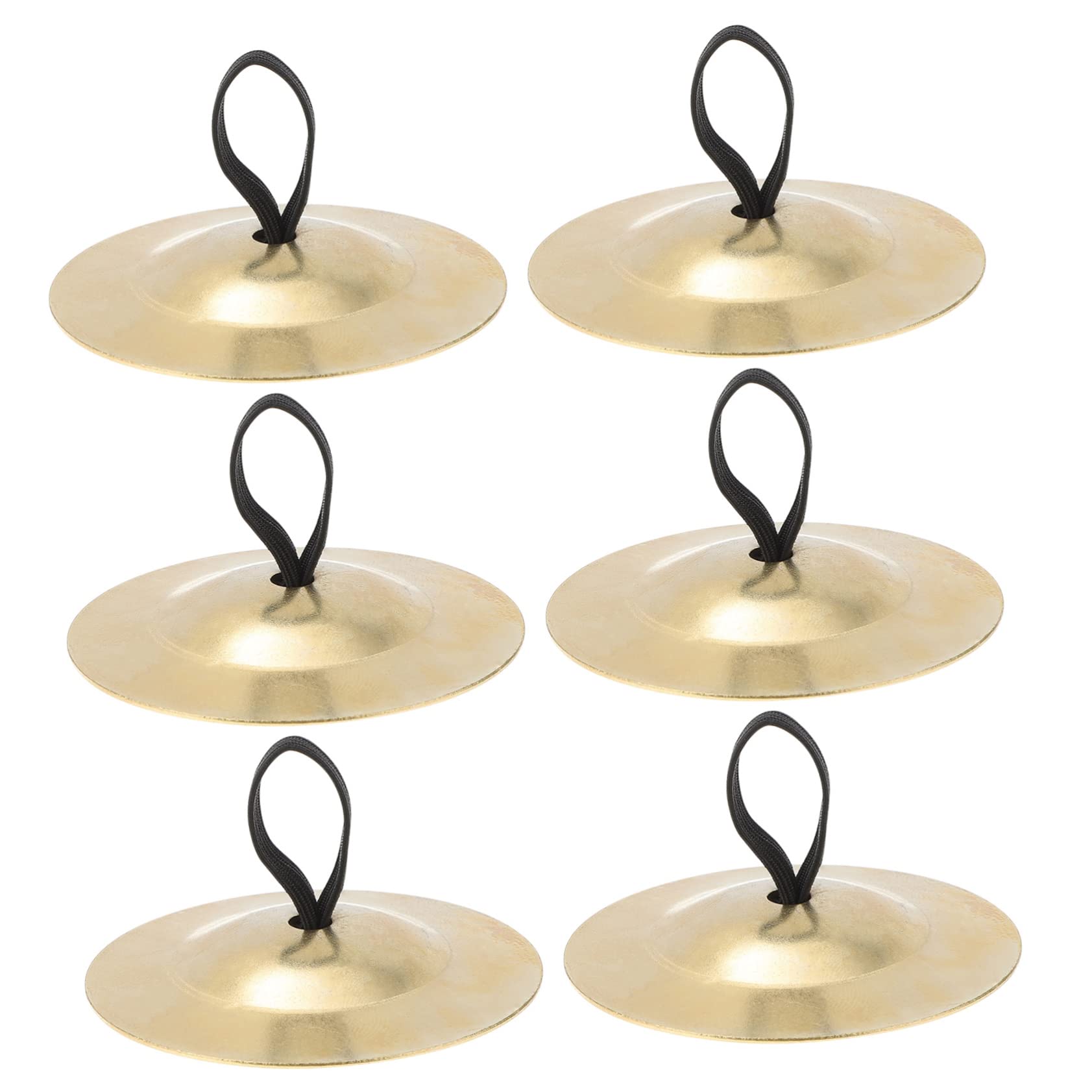 BESTonZON 18 Pcs Copper Finger Bowl Dancer Finger Cymbals Finger Percussion Instruments Hand Cymbal Fingers Dancing Adults Finger Musical Instrument Tambourine Finger Instrument Golden