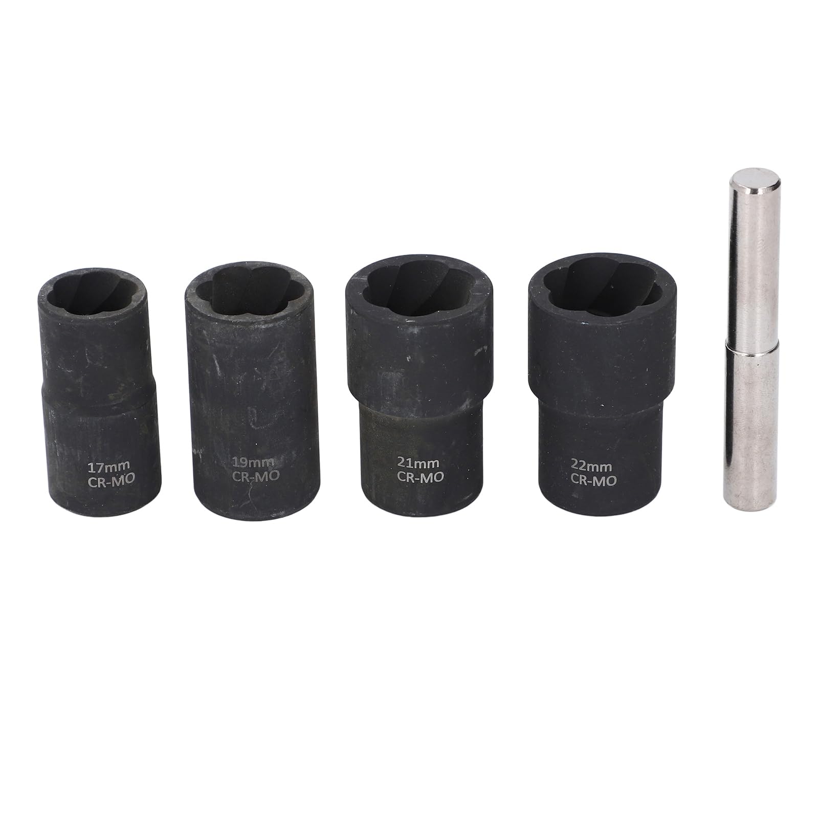 Juego de 5 Llaves de Vaso giratorias, Extractor de Tuercas de Gran tamaño, Kit Extractor para extraer Tornillos de Tuercas de Seguridad dañados y Pelados.