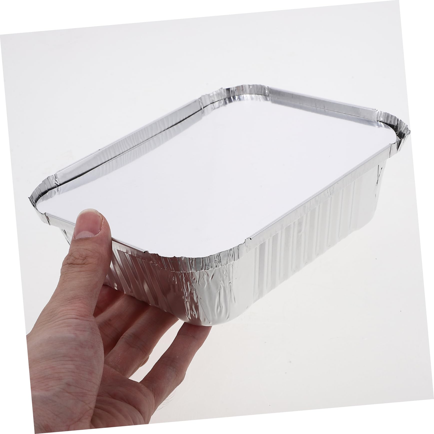 PRETYZOOM Lot de 50 Barquettes en Aluminium 600ml, Argenté, Résistantes aux Hautes Températures, Multifonctionnelles, pour Barbecue et Cuisson