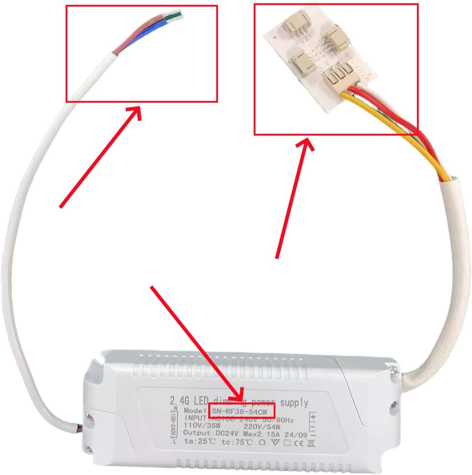 Drive transformateur d'alimentation/télécommande, Driver pour luminaires plafonniers de marque deevin (SN-RF36-54CW)
