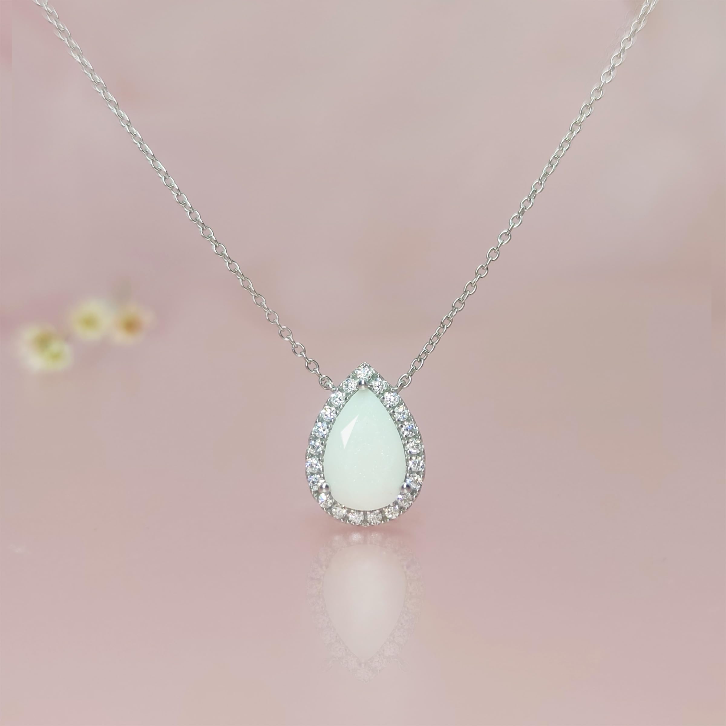 Love Catcher DIY Breast Milk Jewelry Making KIT, Sterling Silver Halo Teardrop Breastmilk Necklace/Ring KIT, Handmade Gift, Mother's Day/Christmas/Birthday Gift for Her (Necklace (Silver), NOT Ring)