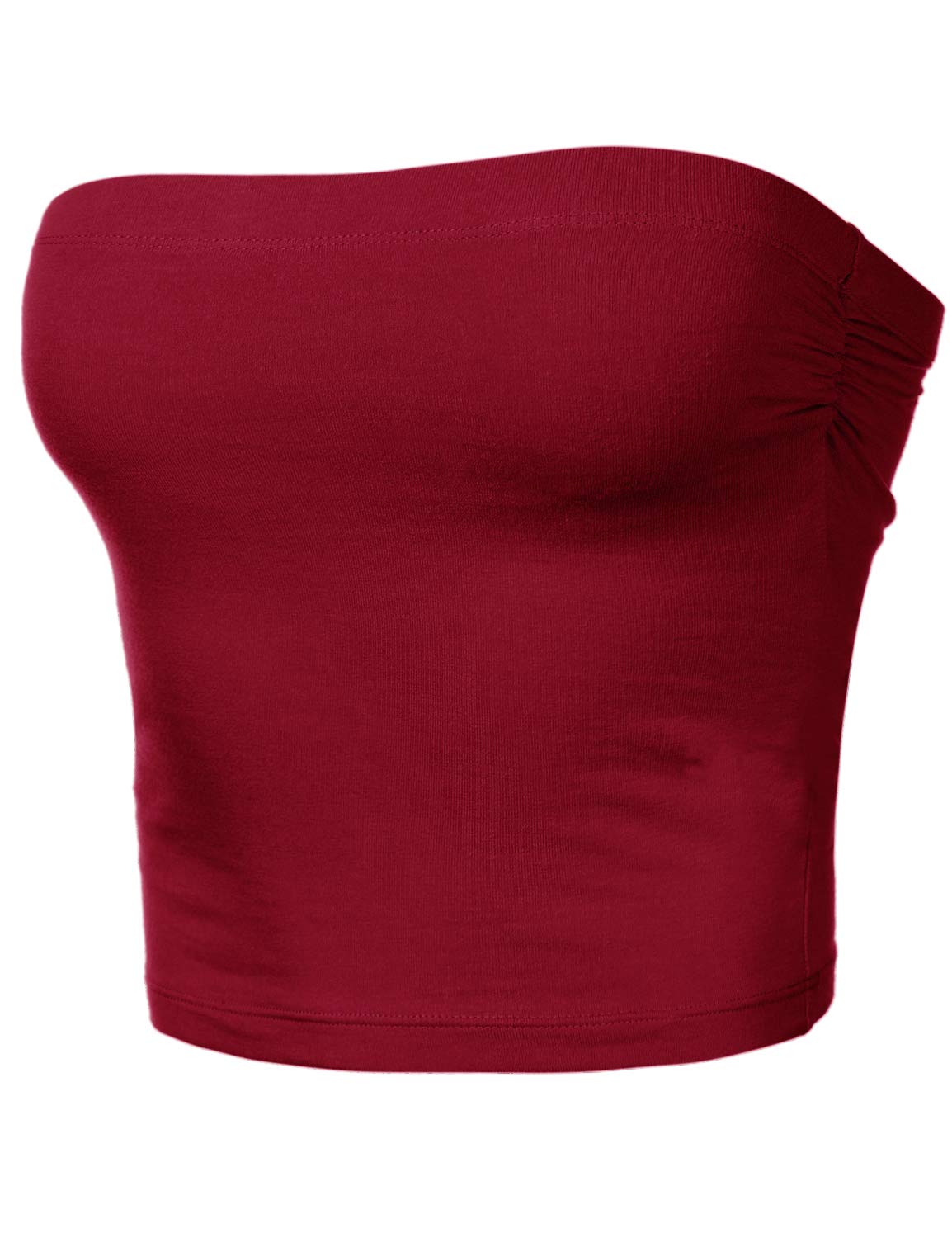 Women's Shapewear Tube Tops Strapless Ruched Built-in Shelf Bra