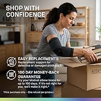 Vista 7 de Modvel Paquete de 2 coderas – Coderas de compresión para codo de golfista para aliviar el dolor en las articulaciones, recuperación, apoyos