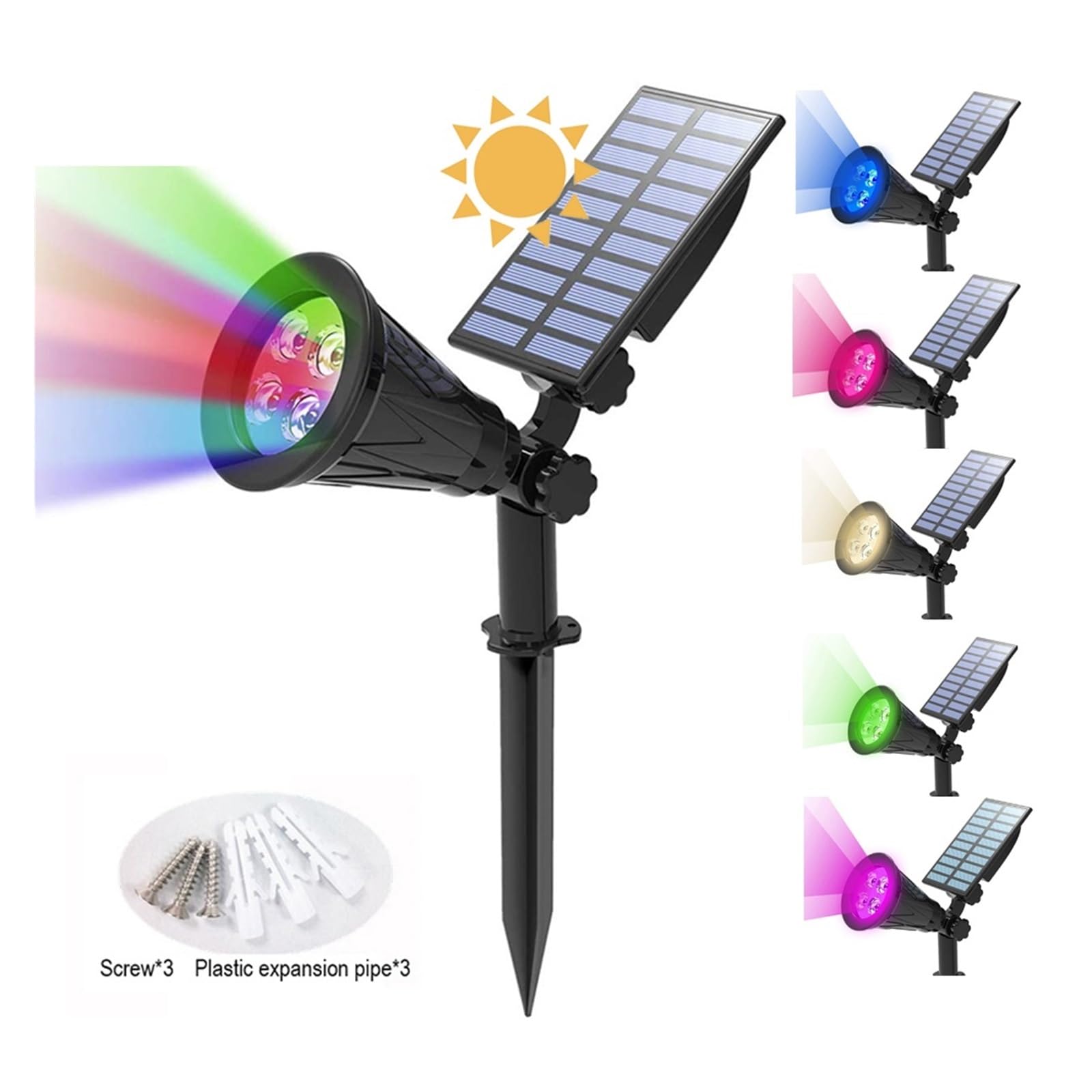 Focos solares LED Lámpara LED 4/7 con Energía Solar Foco Solar Ajustable En El Suelo IP65 Luz De Pared De Paisaje Impermeable Iluminación Exterior El Ahorro de energía (Color : Blue)