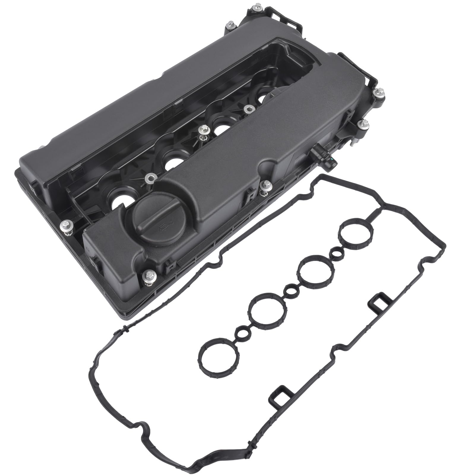 Bisenya tapa de válvula + junta de tapa de válvula Compatible con Astra H Astra J Corsa E Insignia A Meriva Mokka/Mokka X Vectra C Zafira #55564395 55558673 50002115 689045057 ECVMG001 para 1.6 1.8