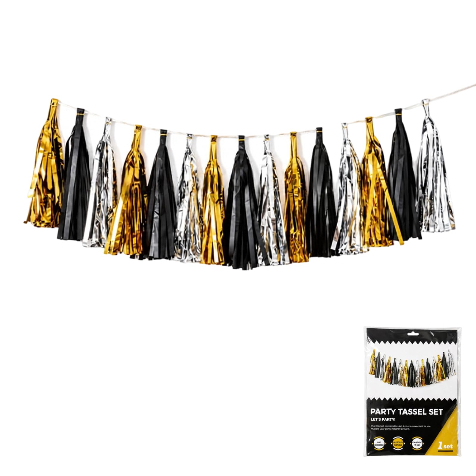 Shntig Garland Decor Set for Parties, 15 Strung Tassels, 13.77in Fringe for Backdrop, Wall, Dessert Table Fringe Backdrop Wall Doorway Dessert Table Celebration Event Display Area