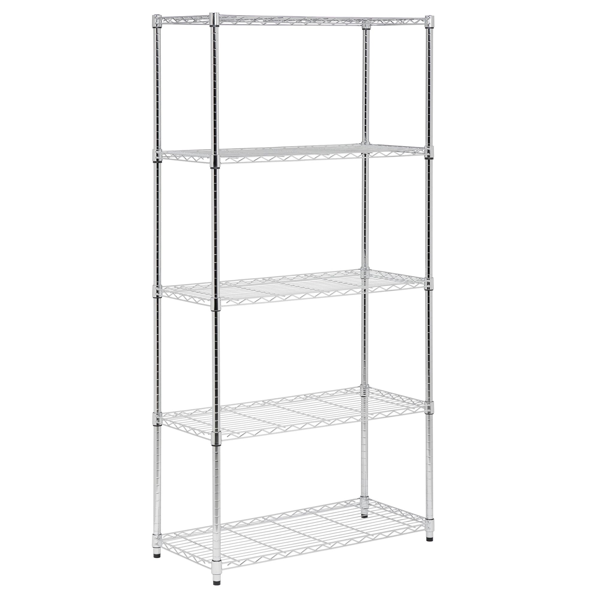Honey Can Do Unidad de Estantería Ajustable con 5 Niveles, Acero Inoxidable, Cromado, 99x46.5328x21.90 cm