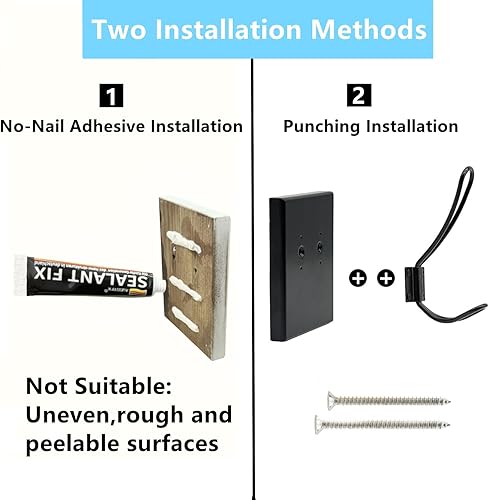 Miniatura 6 de Ganchos para colgar en la pared, paquete de 2 ganchos de pared de madera para colgar, gancho para toallas para baño, dormitorio, entrada, cocina