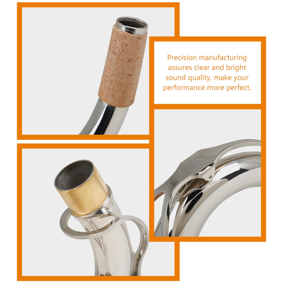 Vaguelly Collo Facile per Sassofono Ottone Curvo in Placcato e Tenore Bemolle Argento Design Ergonomico Manutenzione Diametro 27,5mm Accordatura in Si