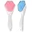 Silicone Face Scrubber Exfoliating Brush, Beomeen 2 Pack Manual Handheld Facial Cleansing and Blackhead Scrubber, Soft Bristles Waterproof for Face Skincare (Blue, Pink)