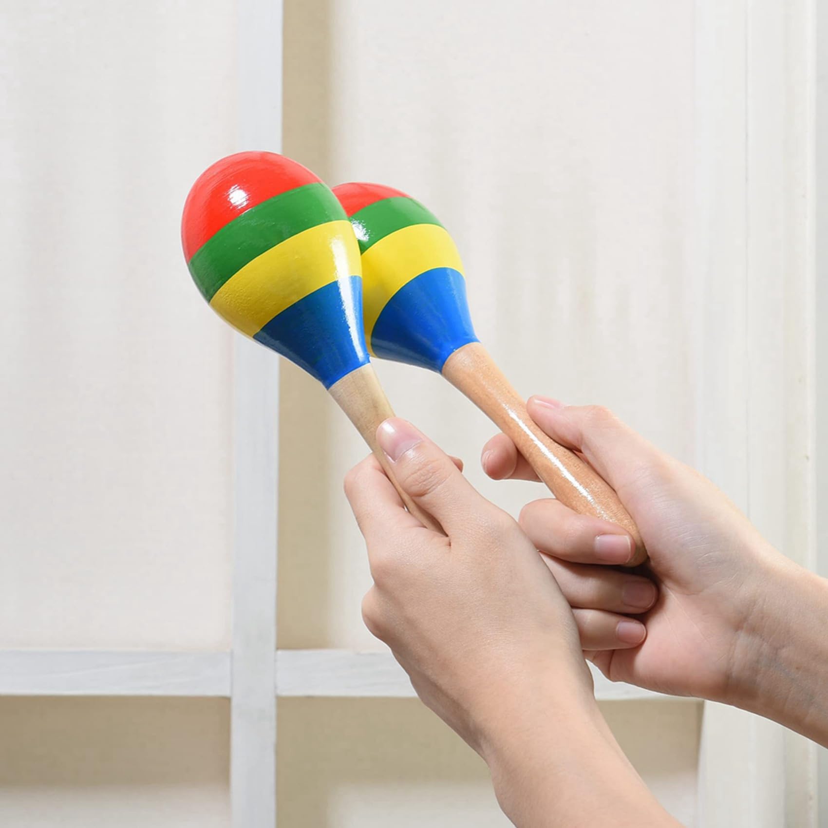 Maracas Sonagli Un Percussione Manuale, Strumento Musicale Shaker nel Legno per Rumba per Bambini Adulti, Set di 20