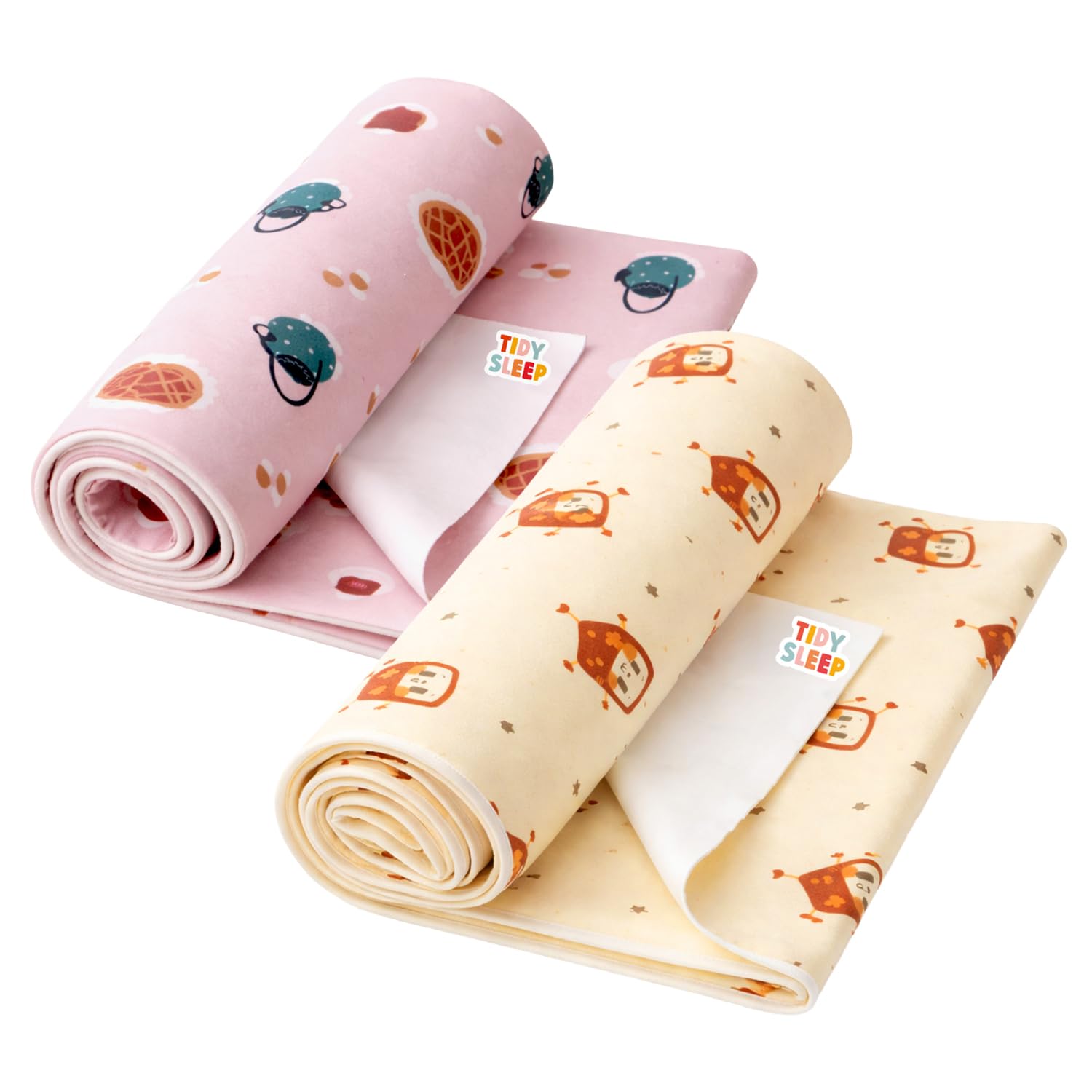 Tidy Sleep Printed Baby Dry Sheet Waterproof Mattress Protector for Newborns | Soft Quick-Dry Bed Protector Mat | Reusable Leakproof | Smart Robot & Sweet Treat Pack 2 (Medium)-image-9