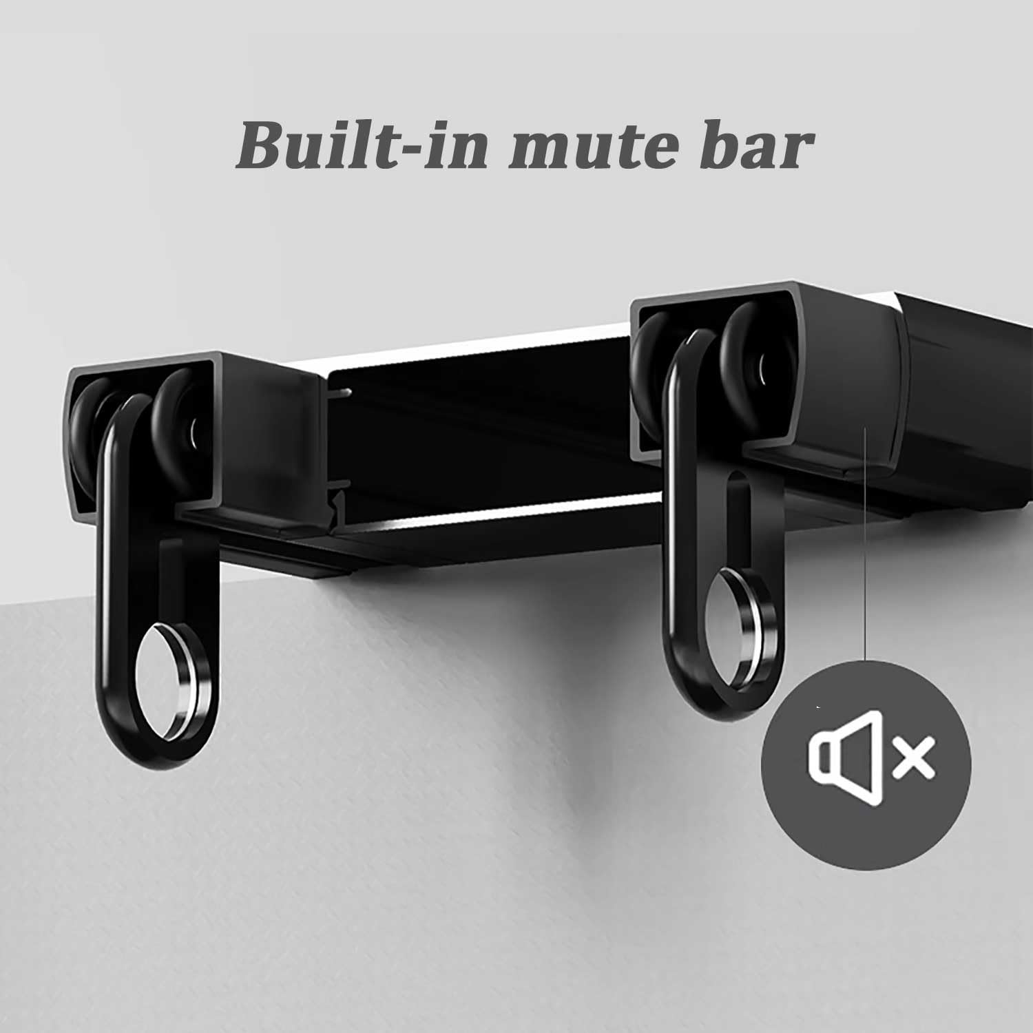 2 rails à rideaux en aluminium – Tringle à rideaux double facile à installer avec support de plafond – Séparateur de pièce de 2,6 m – Noir Idéal pour la décoration de la maison et la gestion de