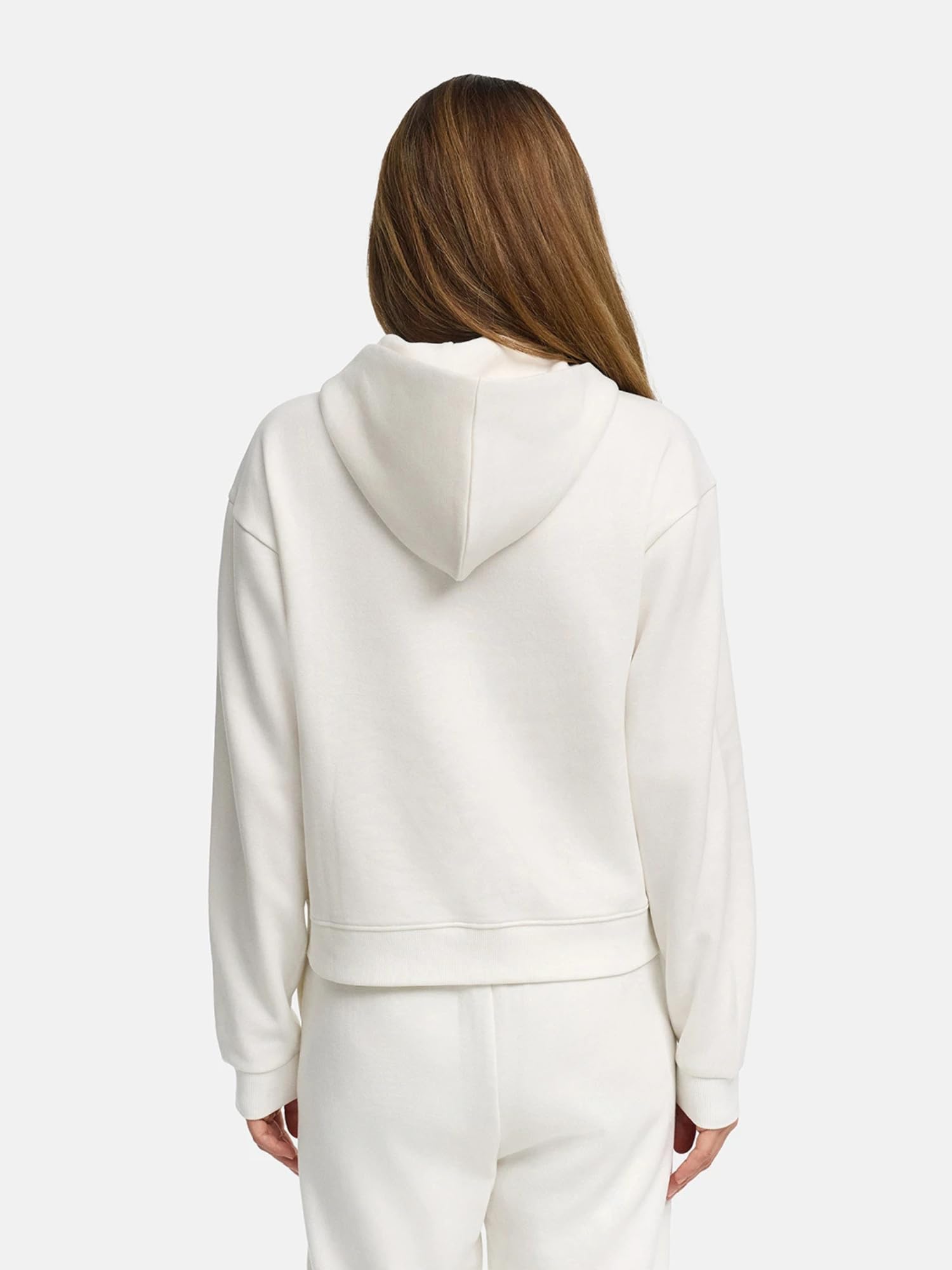 CFab Zip Hoodie Damen, Kapuzenpullover für Damen mit Reißverschluss, Sweatshirt Damen Relaxed Fit mit Kapuze, weicher Pullover Damen mit Taschen, Rippbündchen und geprägtem Logo