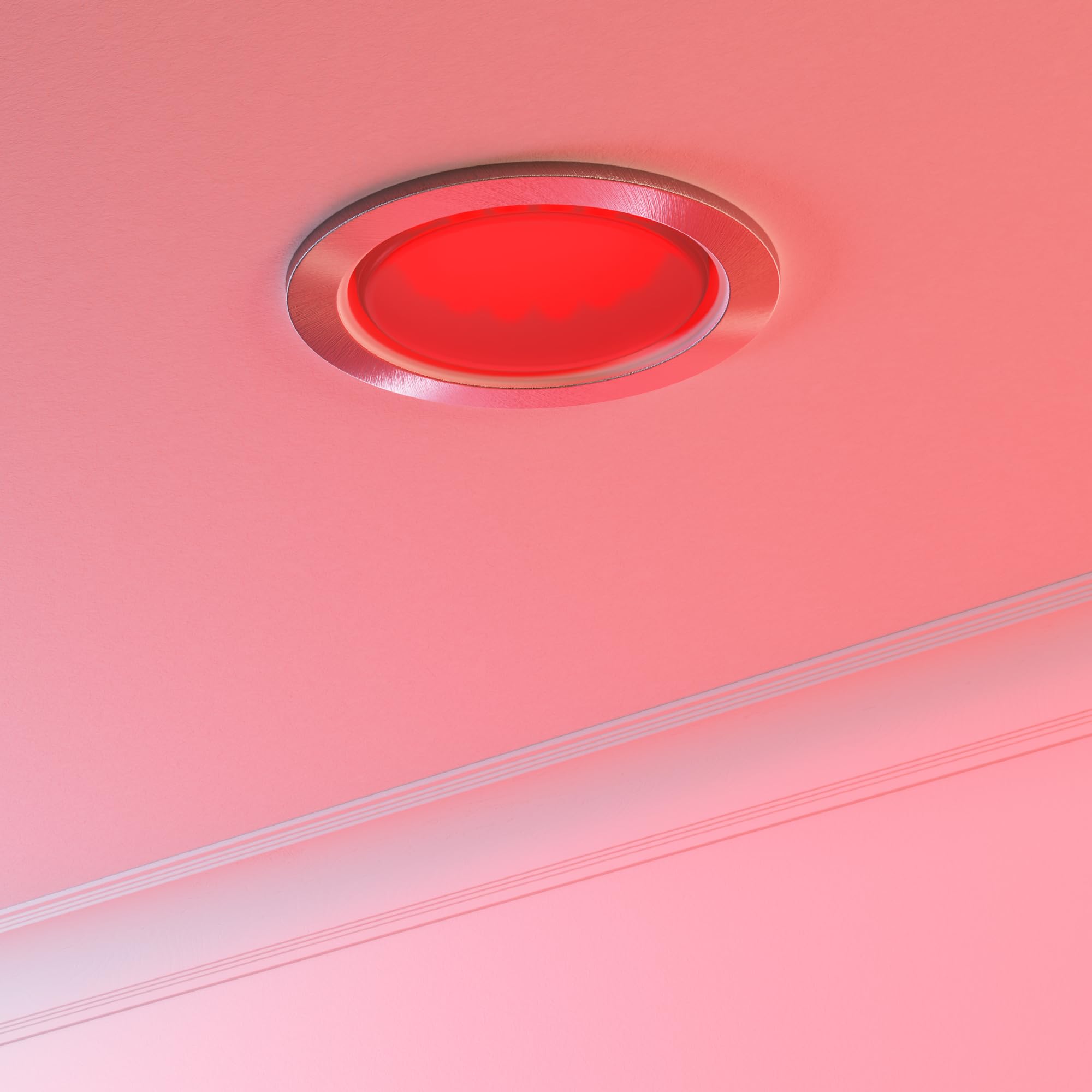 ledscom.de 4x Einbaustrahler Zobe II flach edelstahl matt + RGB Leuchtmittel warmweiß - kaltweiß, Smart Home - 107mmØ Loch 90mmØ