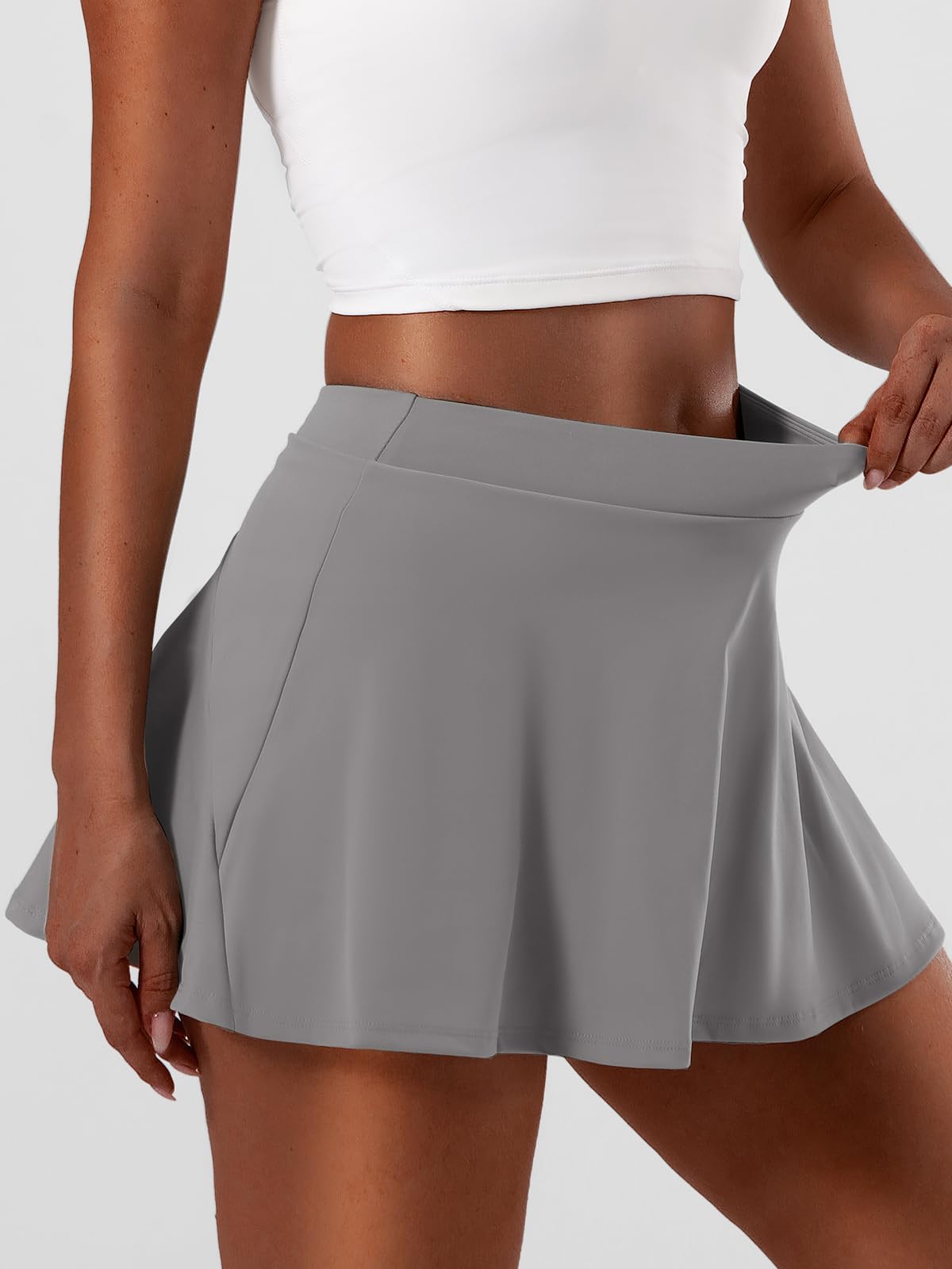 Jupe de Tennis Femme Taille Haute Jupe Short Plissée avec Poches Court Mini Jupe de Sport pour Golf, Running, Pickleball