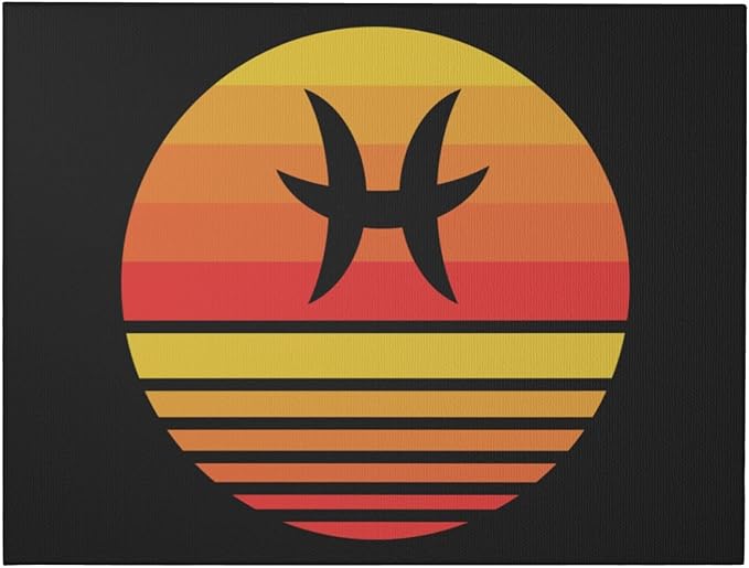 LIICHEES Zodiac Sign Pisces Symbol Canvas Wall Art 12x16 Inch Unframe Canvas Print Wall Decor Home Decor For Living Room Bedroom Bathroom