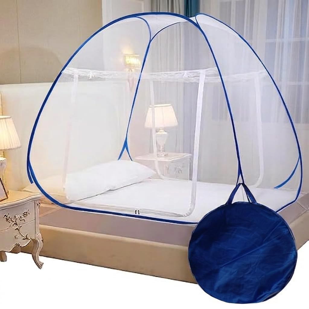 MINMART Mosquito Net for Double Bed, King Size | Premium Machardani, Tent-Style Foldable Design, Strong & Durable, Corrosion Resistant Insect Protection for Home S0-2-image-13