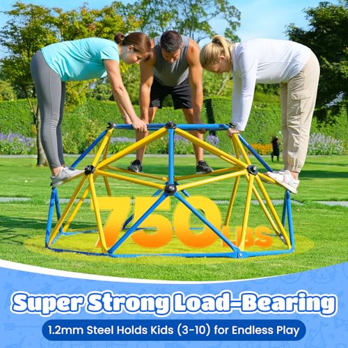 Image of Zupapa Experience Ultimate Fun with The 2026 Upgraded Decagonal Geo Dome Climber - Supports 750LBS and Easy Assembly for Kids (Blue, 6FT)
