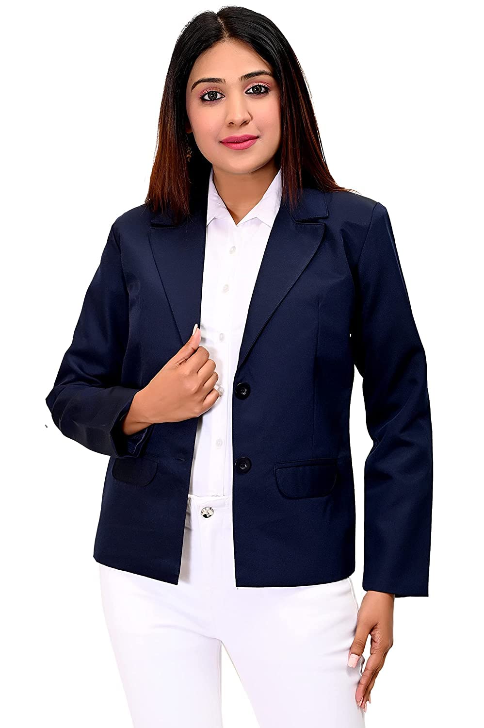 Hermosa India Single Breasted Formal/Office Use Regular Fit Blue Blazer with 2 Button (L, Blue)-image-27