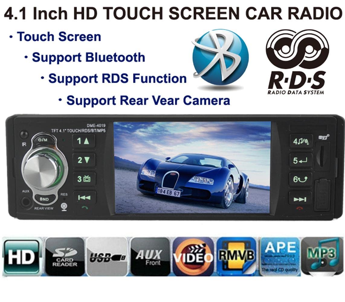 4.1 cal 1 Din Radio samochodowe Audio Stereo 1Din RDS USB Radio AUX FM Stacja zdalnego sterowania
