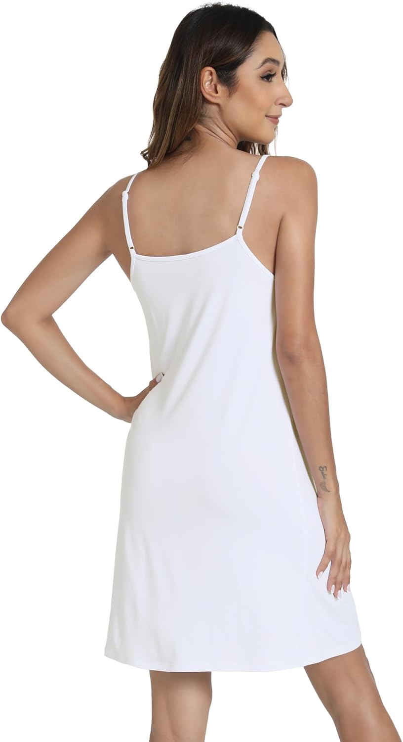 WiWi Slip Dress for Women Sleeveless Nightgowns Sexy Chemise Nightgown Full Slips Babydoll -Viscose from Bamboo S-XXL - Image 2