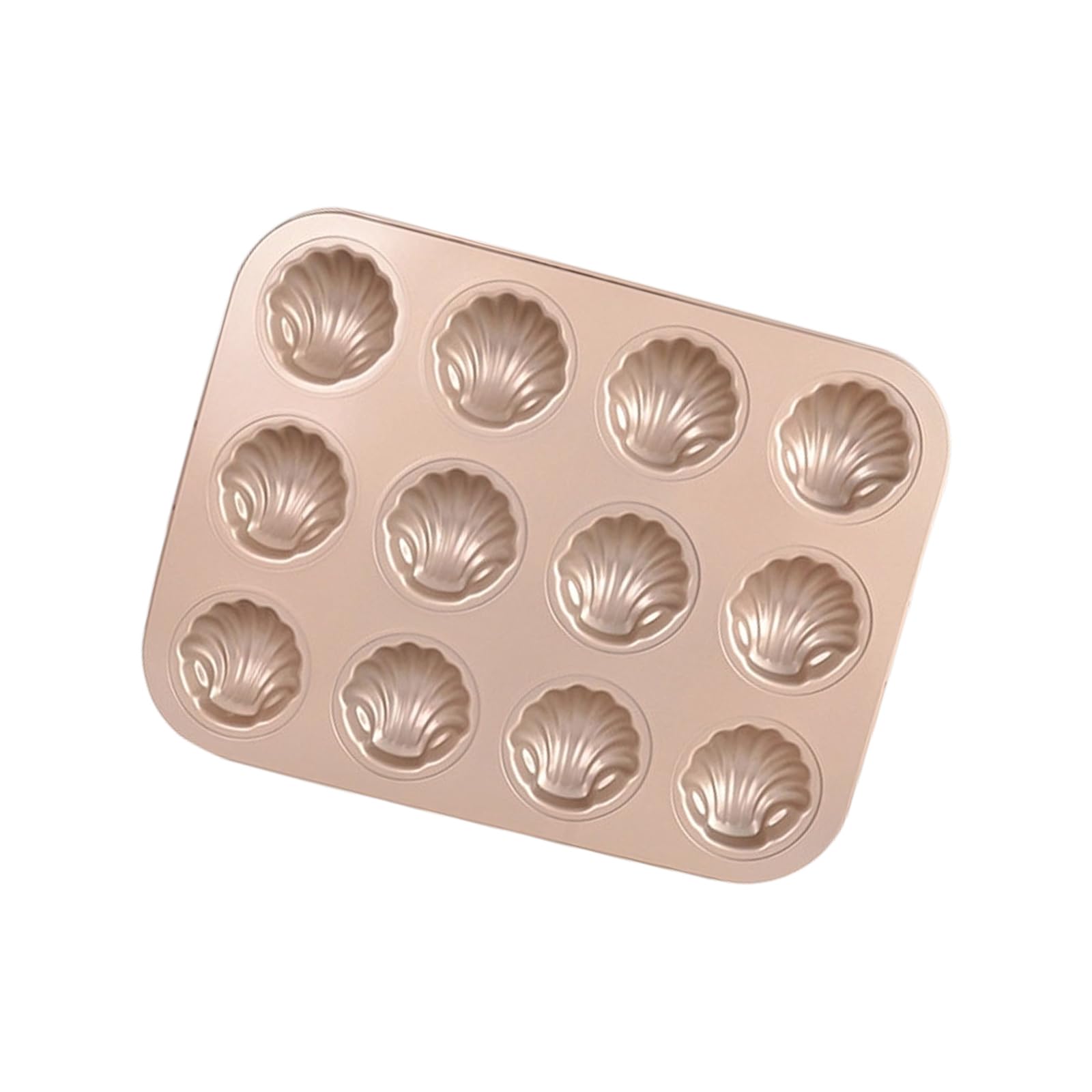 COOLHOOD 6/12 Cavity Shell Shape Madeleine Cake Pan Dessert Mold for Quick Baking Carbon Steel Nonstick Easy Cleaning Design Nonstick Cake Pan