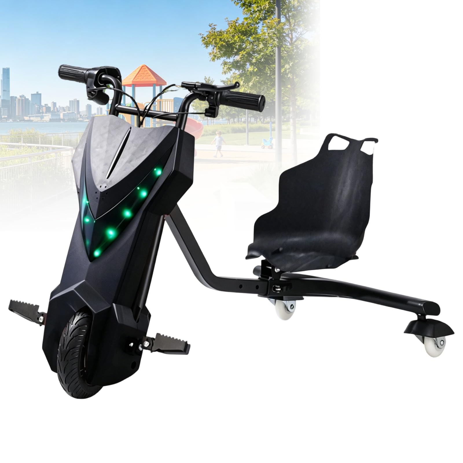 12V Kinder Elektro Driftscooter Mit LED Beleuchtung 360 Drehung F-8-inch