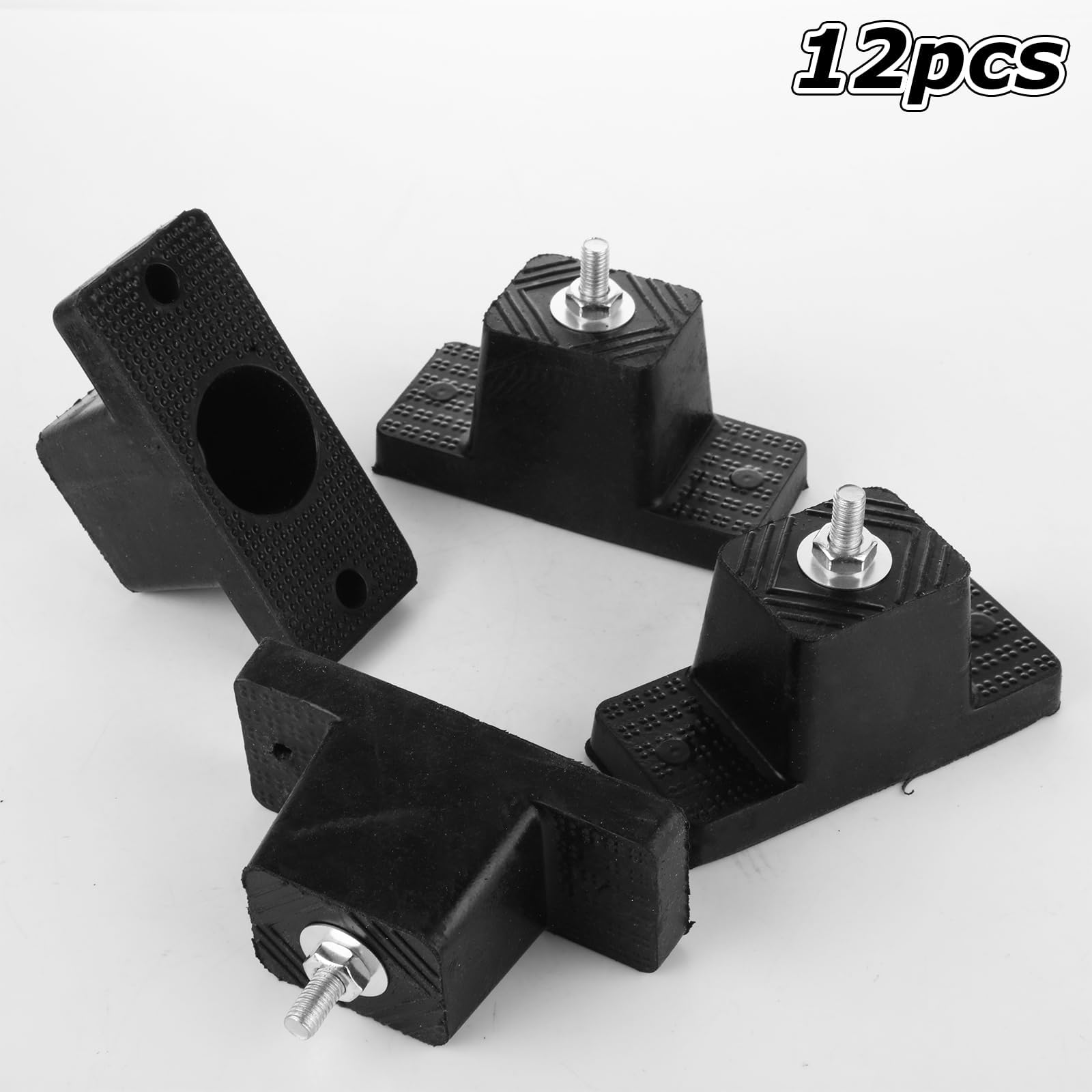 Paquete de 12 almohadillas de goma antivibración, acondicionador, almohadillas de goma para montaje de aire acondicionado, soporte de montaje de aislamiento de vibración de goma con 12