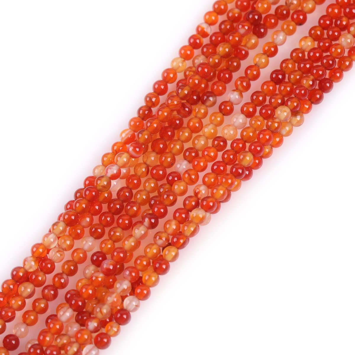 GEM-Inside Natural 3mm Red Carnelian Round Gemstone Semi Precious Loose Beads for Jewellery Making 15'' โ image 1
