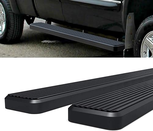 Miniatura 4 de HD Ridez Barra lateral de acero inoxidable de 6 pulgadas, color negro, compatible con Chevy Silverado GMC Sierra 1500 2500 1999-2013 doble cabina y