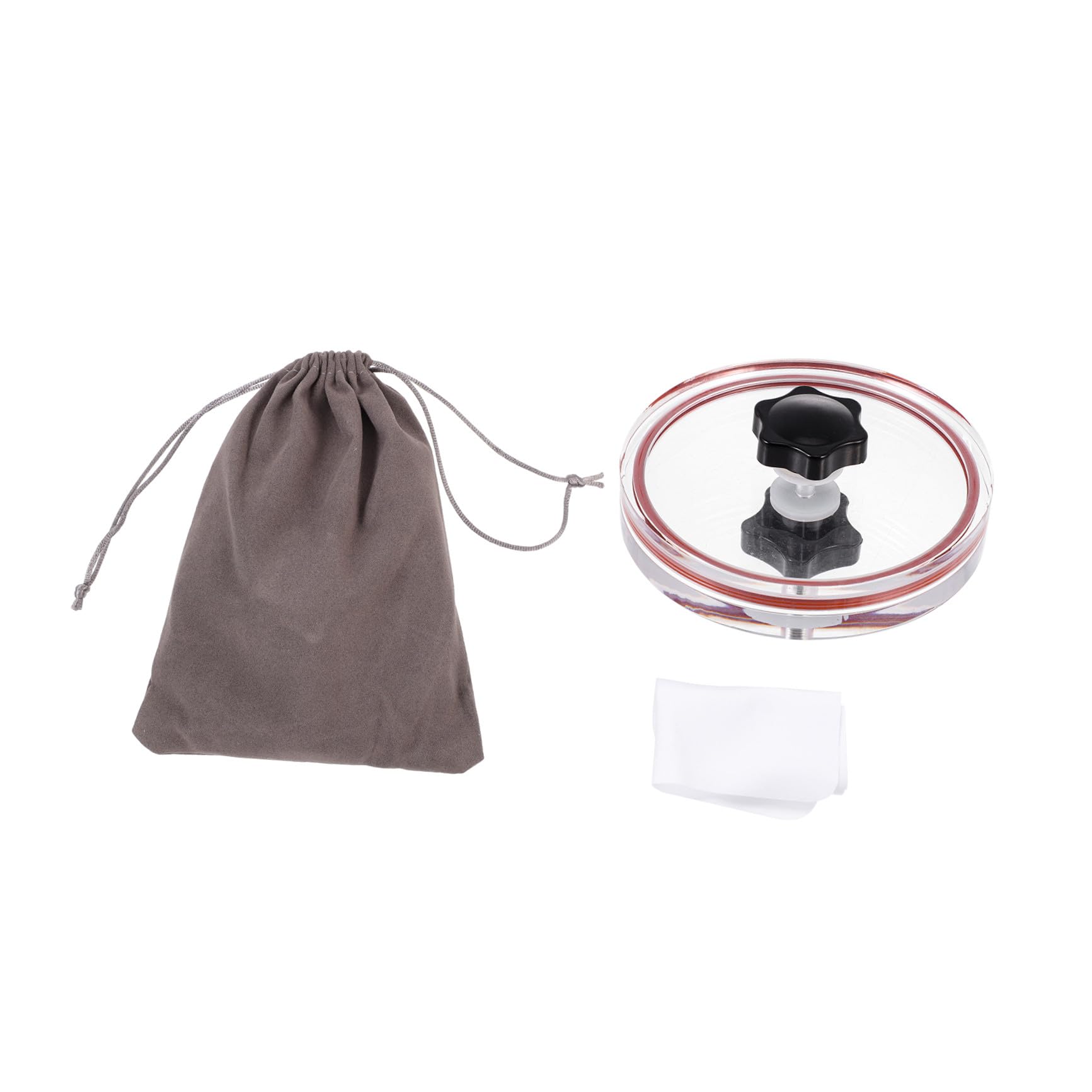 HOMSFOU Protettore Etichette Dischi in Vinile Saver con Design Arrotondato, Realizzato in Silicone e Acrilico, con Spazzola e Borsa Inclusa