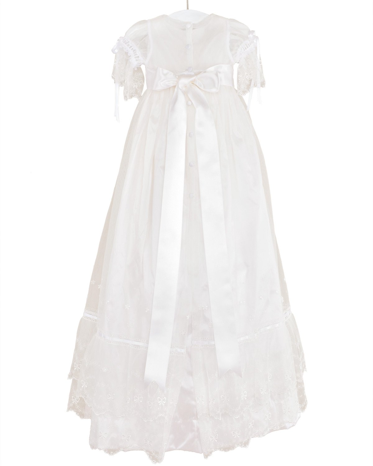 Amazon.com: Natalia Silk and Lace Christening or Baptism Gown for Girls,  Made in USA : Clothing, Shoes & Jewelry