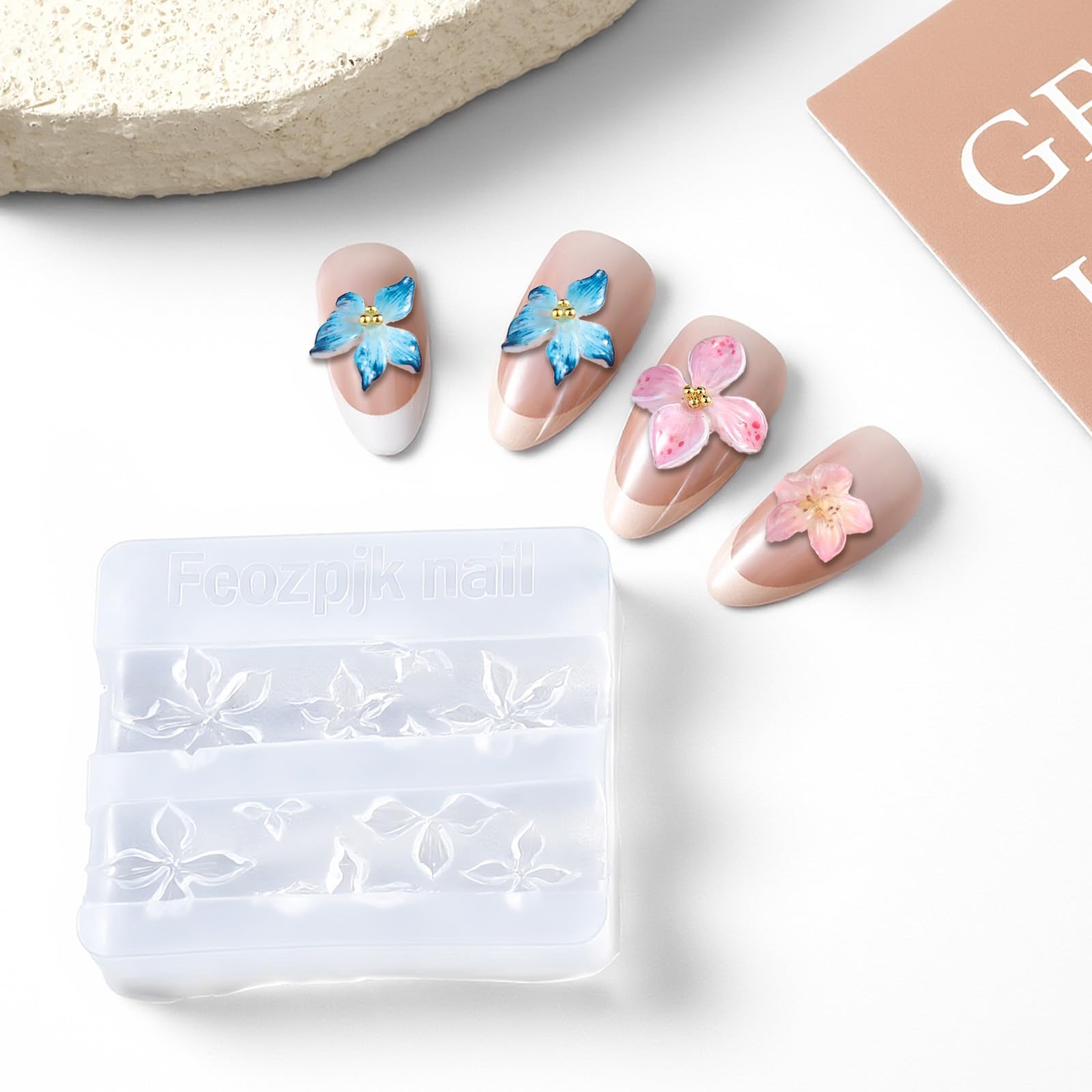 Moldes de silicona 3D flores Nail Art herramientas decoración uñas resina