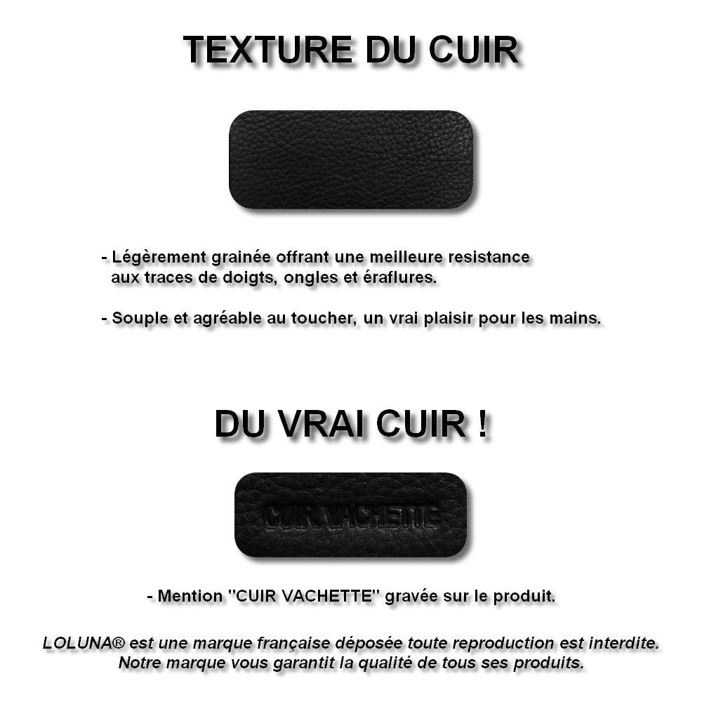 LOLUNA® Porte Monnaie Cuir véritable Compact et spacieux pour pièces, Billets et 2 Cartes bancaire, Homme et Femme Existe en Plusieurs Couleur (Noir)