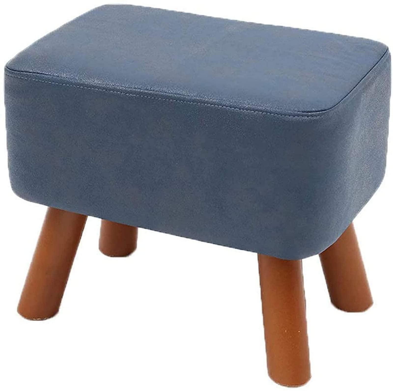 Repose-pieds ottoman tabouret carré rembourré avec pieds en bois de salon