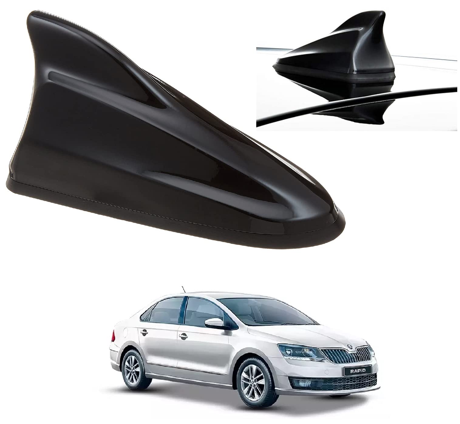 Auto Addict Car Shark Fin Antenna Replacement Antenna (Black,1 Pc) for Skoda Rapid-image-27