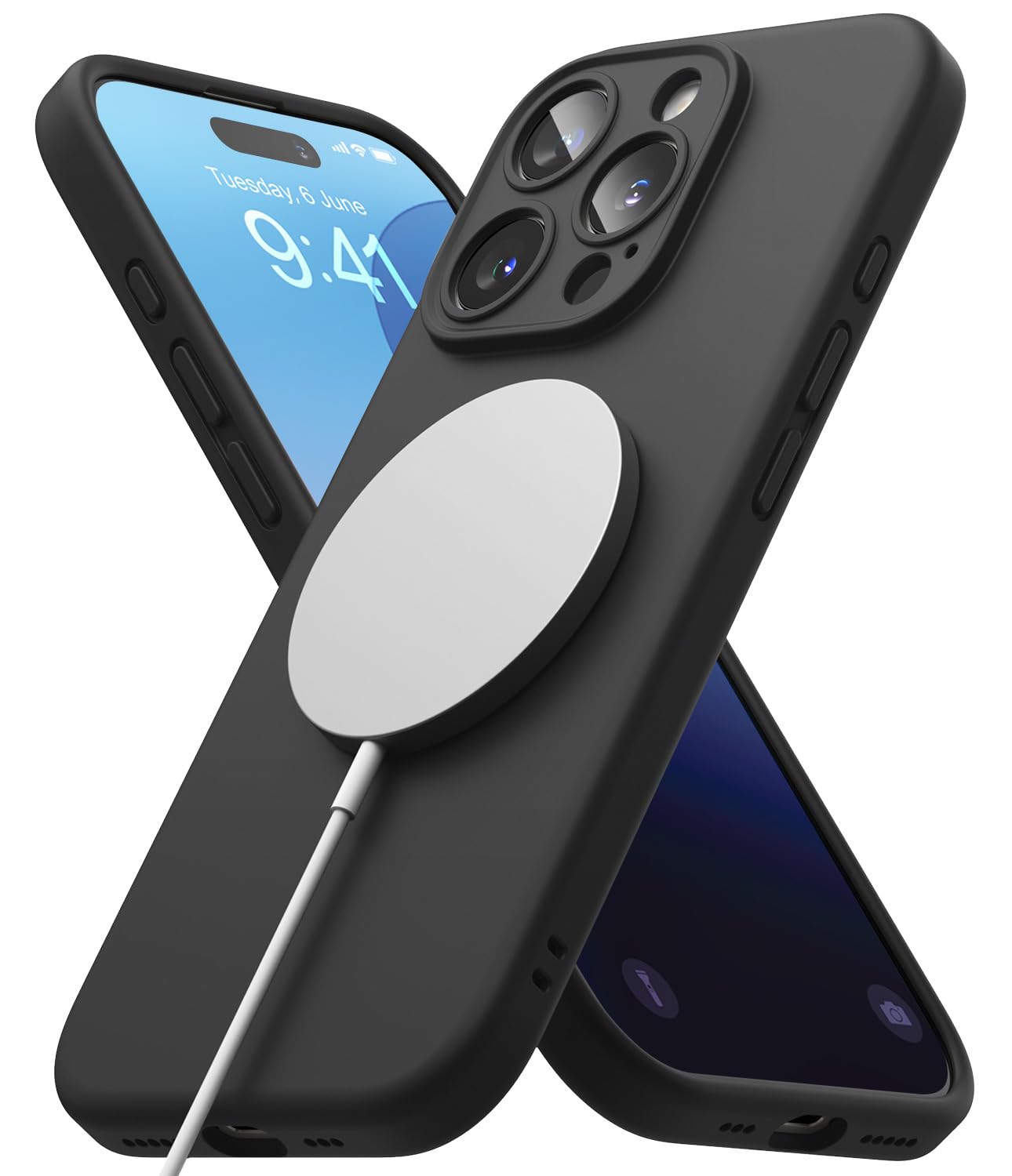 Apple iPhone 16 Pro Max シリコンケース　2個セット MagSafe対応iPhone 16 Pro Maxシリコーンケース – ブラック