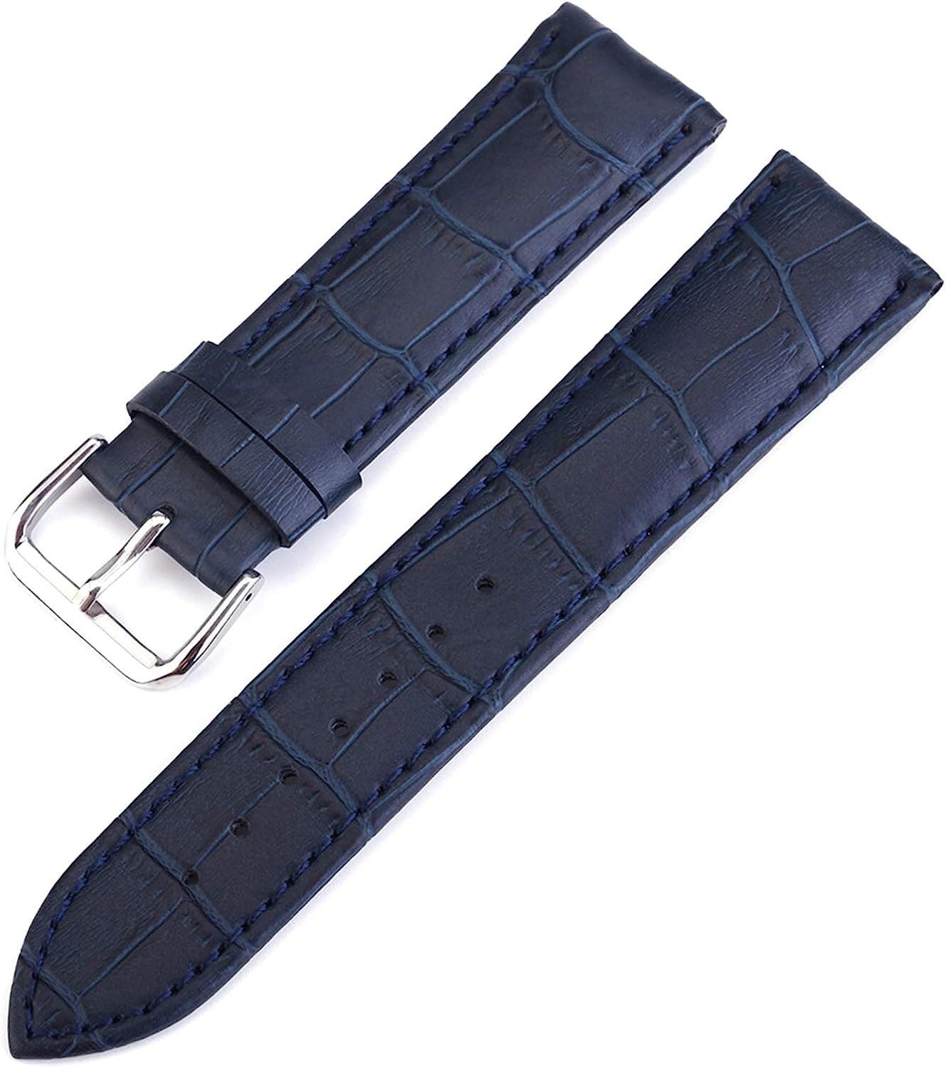 Bracelet de montre en cuir véritable vintage de 10 à 24 mm